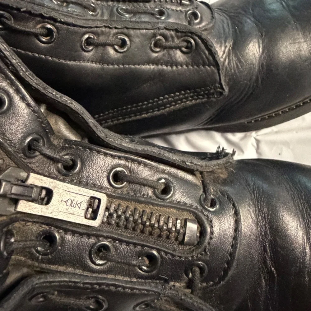 Ranger Mens Firewalker Firefighting Boots Black Leather Zip Front Goodyear 10